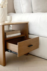 Oscar Travertine Look Bedside Table
