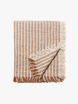 Ava Stripe Pure Linen Throw - Toffee