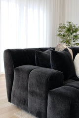 Valletta Corner Modular with Chaise - Mystique Caviar