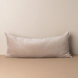 Linen Velvet Bolster Cushion - Stone