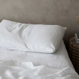 Linen Fitted Sheet - White