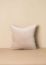 Linen/Velvet Square Cushion - Stone