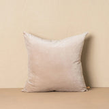 Linen/Velvet Square Cushion - Stone