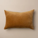 Linen/Velvet Lumbar Cushion - Nutmeg
