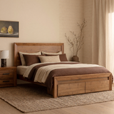 Lofty Bed with Drawer - Wormy Chestnut
