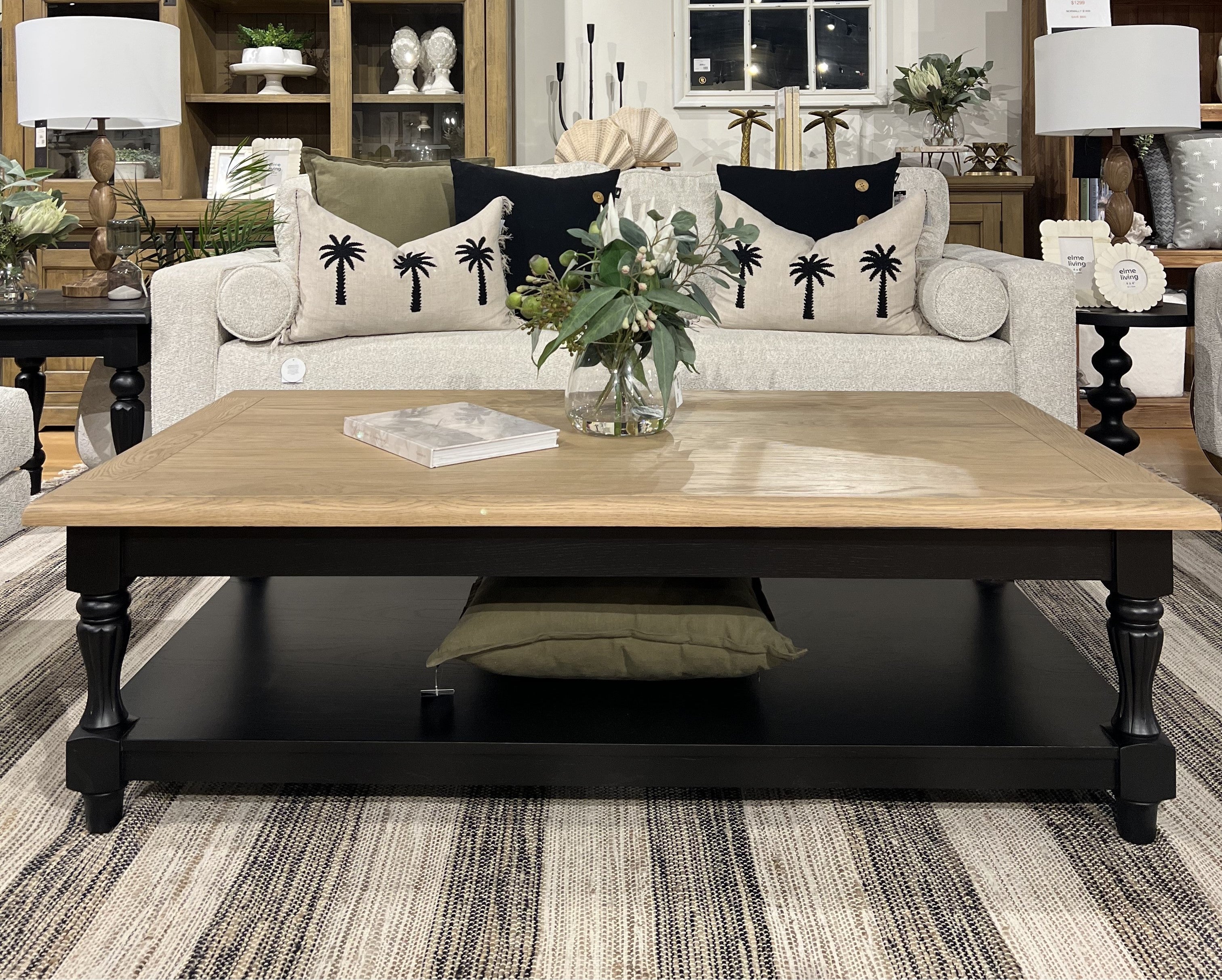 Buy Lyon Oak Wood Coffee Table Black & Natural in Perth, Osborne Park