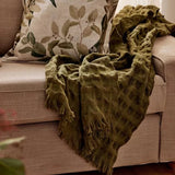 Blake Waffle Throw - Olive