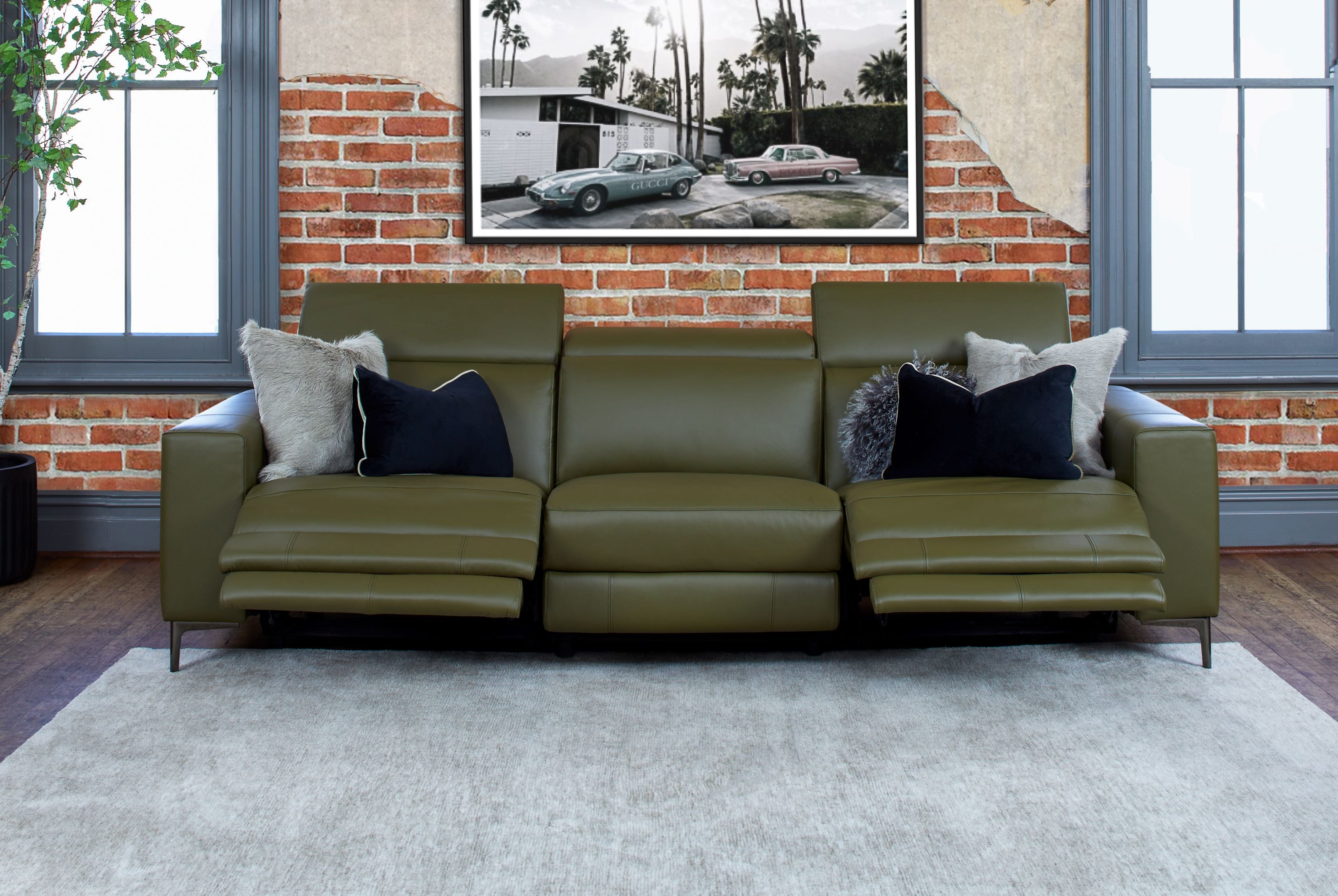 Buy Manhattan 3 Seater Recliner Modular Chaise Lounge Regatta Fern in