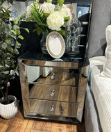 Monroe Mirrored Bedside - Smoke