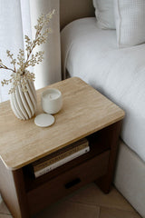 Oscar Travertine Look Bedside Table