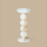 Orb White Onyx Candle Holder - Large