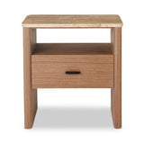 Oscar Travertine Look Bedside Table
