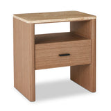 Oscar Travertine Look Bedside Table