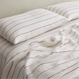 Cultiver Linen Queen/King Flat Sheet - Cedar Stripe