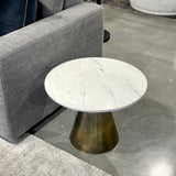 Cone Side Table - Marble top with Brass Base