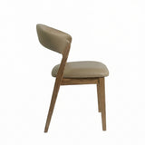 Prescott Leather Dining Chair with Honey Oak Legs