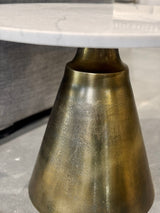 Cone Side Table - Marble top with Brass Base
