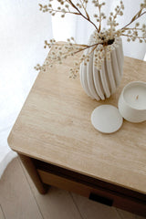 Oscar Travertine Look Bedside Table