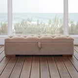 Ravello Blanket Box with Gold Legs - Cobblestone