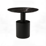 Theo Side Table - Nero Marquina Marble Top & Ebony Base