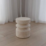 Rocco Side Table - White Travertine