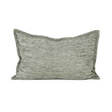 Ruffled Sage Fabric Lumbar Cushion