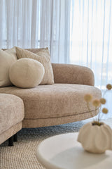 Blaire 3 Seater RHS Chaise Lounge - Mushroom