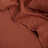 Linen Queen/King Flat Sheet with Border - Sienna