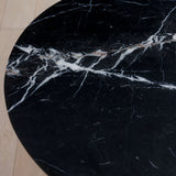 Theo Side Table - Nero Marquina Marble Top & Ebony Base