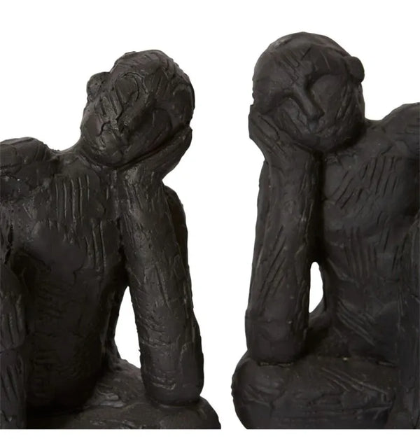 Thinking Man Book Ends - Black