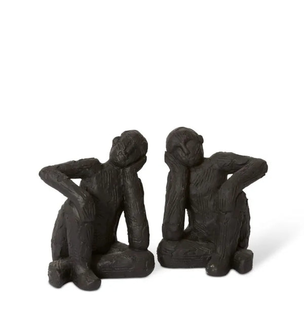 Thinking Man Book Ends - Black