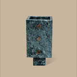 Trunk Vase - Verde Alpi Marble with Buttons