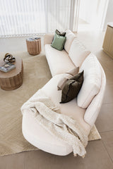 Dhalia 3 Seater with Curved Chaise - Pearl