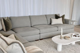 Monaco Corner Lounge - (additional armless) 6 Extra Wide Seats - Light Grey