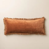 Velvet Bolster Cushion - Terracotta