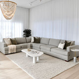 Monaco Corner Lounge - (additional armless) 6 Extra Wide Seats - Light Grey