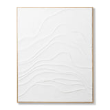 Wavy Hand Painted Wall Art - White