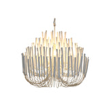 Wood Candle Stick Chandelier Large - White