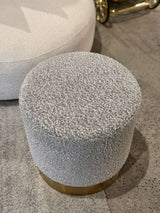 Milan Ottoman Small - Black & White Boucle