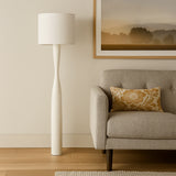 Callum Floor Lamp - White Base Natural Shade