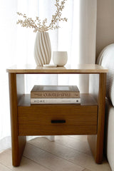Oscar Travertine Look Bedside Table