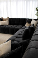 Valletta Corner Modular with Chaise - Mystique Caviar