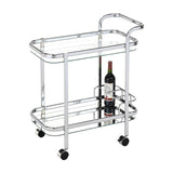 Lounge Mirror Bottle Holder Bar Cart - Silver