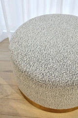 Milan Ottoman Large - Black & White Boucle