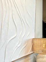 Wavy Hand Painted Wall Art - White