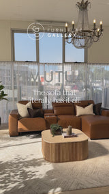 Zayn Loveseat - 2 Seater Electric Recliner with Console - Biscoff