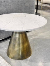 Cone Side Table - Marble top with Brass Base