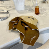 Embroidered Linen Napkin Set - Goblet