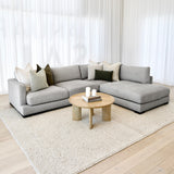 Xavier 3 Seater Chaise Lounge - Pebble