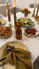 Embroidered Linen Napkin Set - Goblet